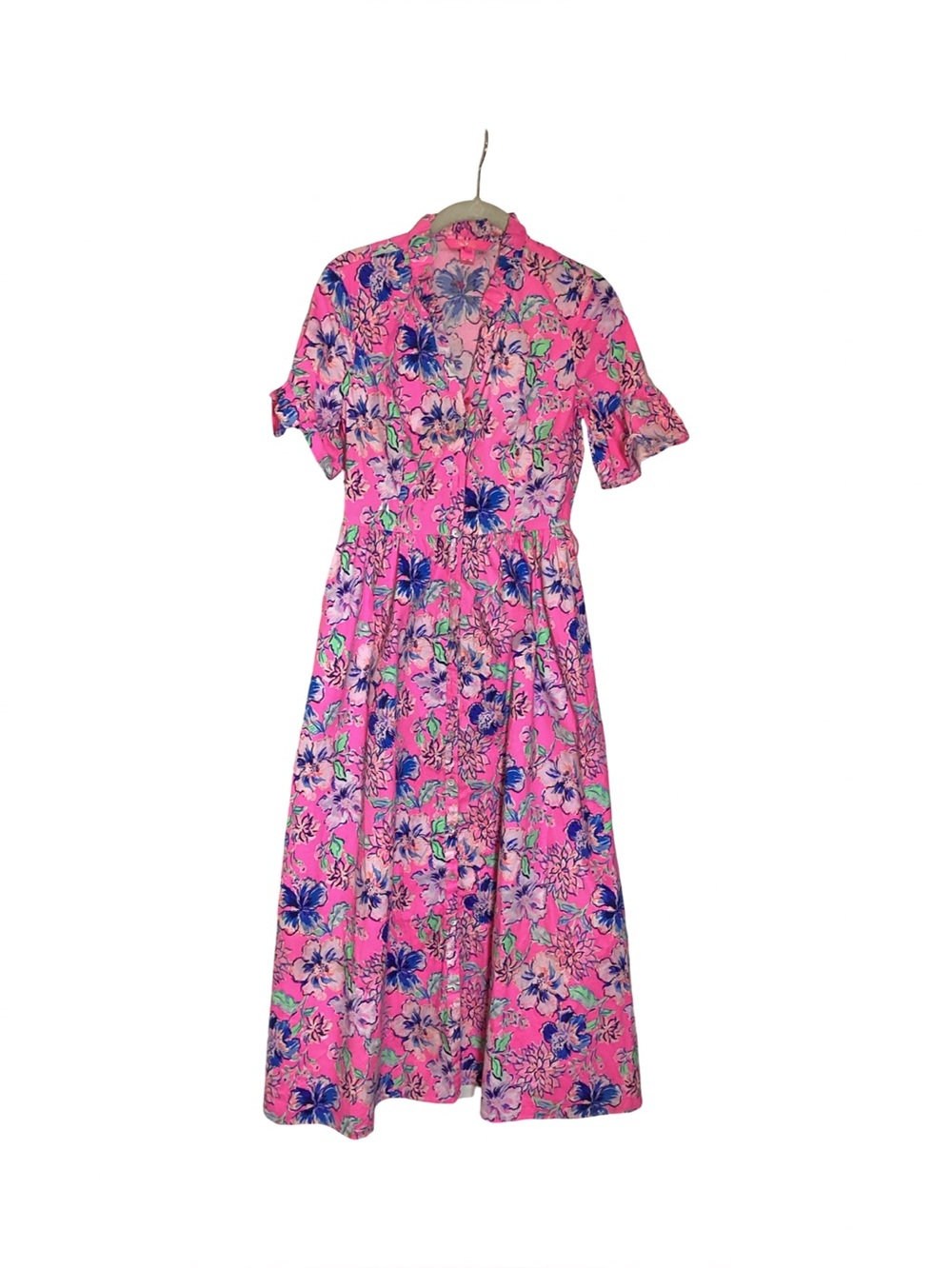 Lily Pulitzer floral fit and flare midi dress Sz O